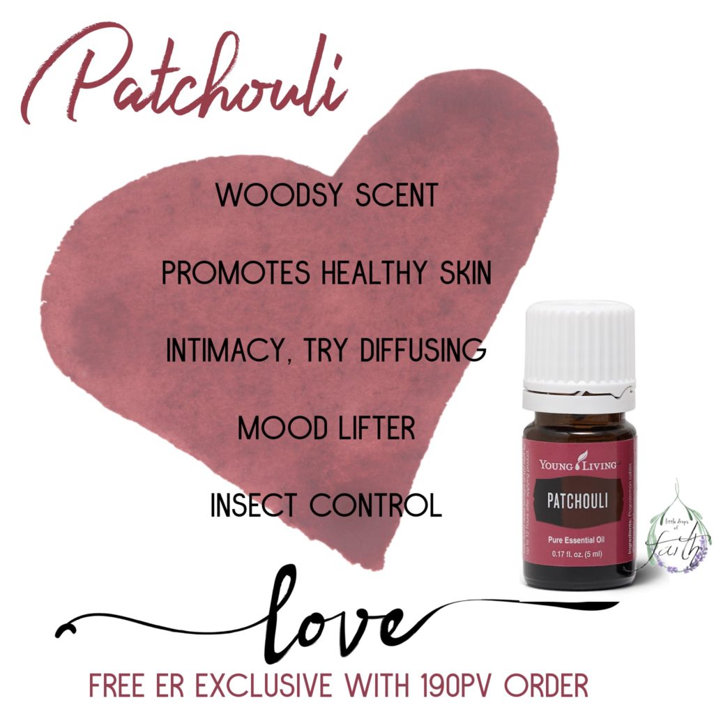 5ml bottle of Patchouli free with 190 pv order on Essential Rewards