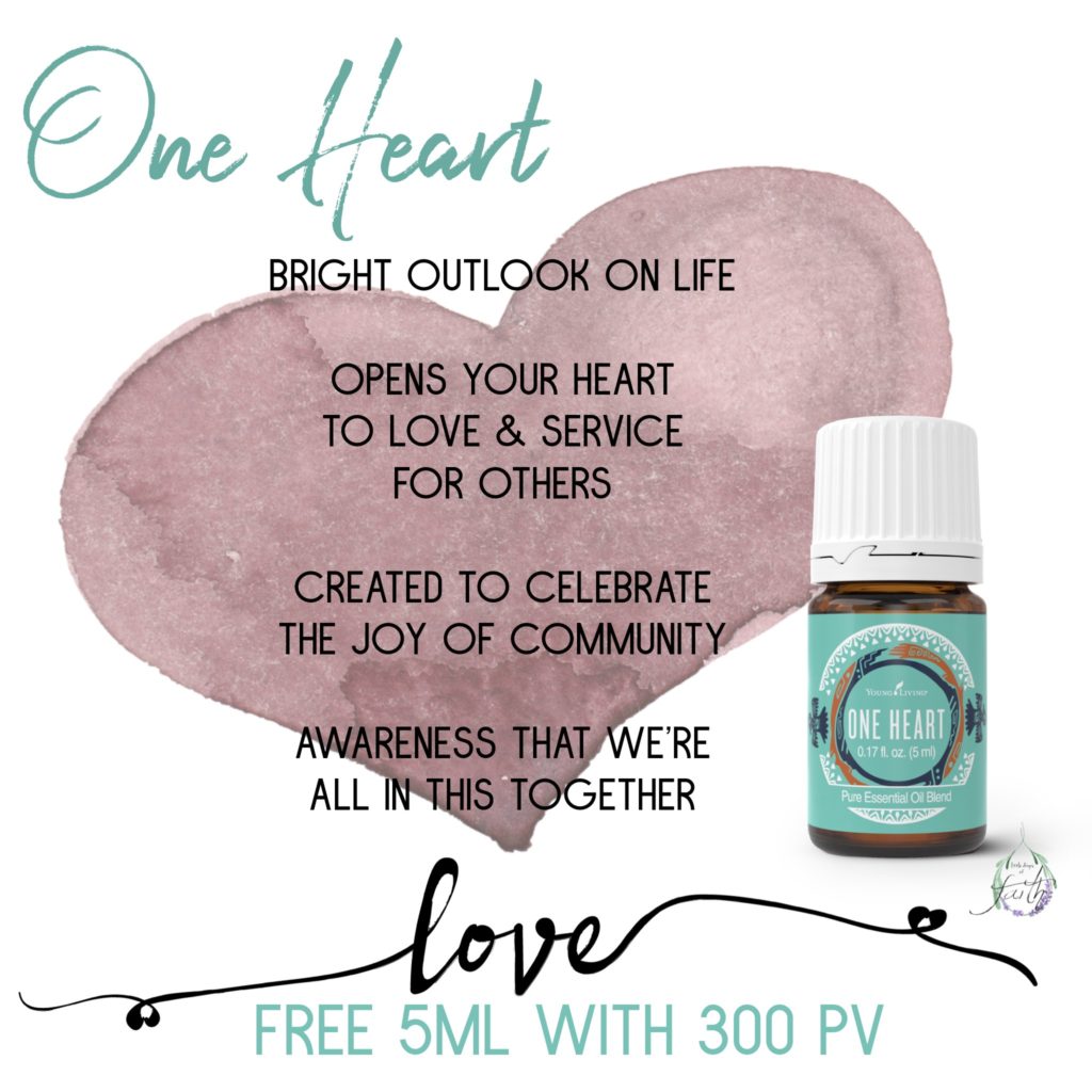 5ml bottle of One Heart is this months free oil with any 300pv purchase