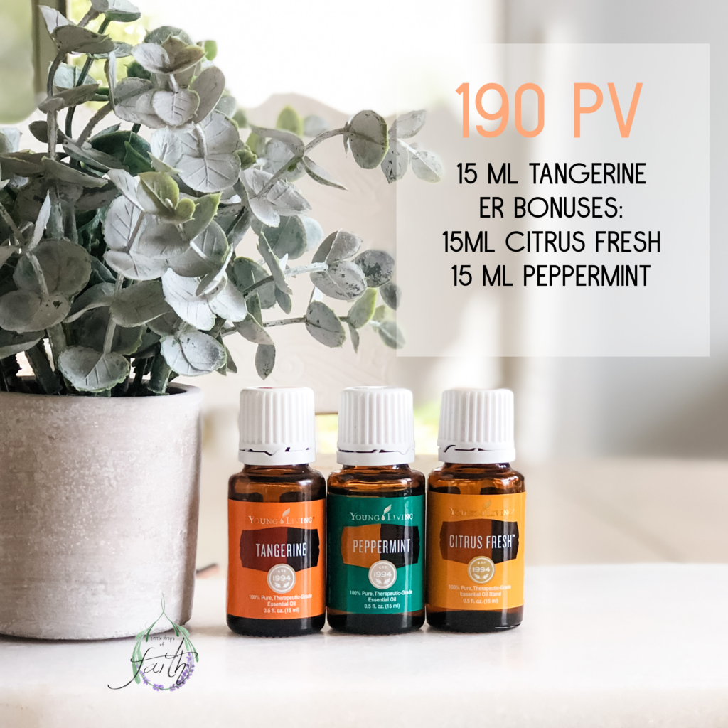 Tangerine, Peppermint, and Citrus Fresh free with 190pv order via ER