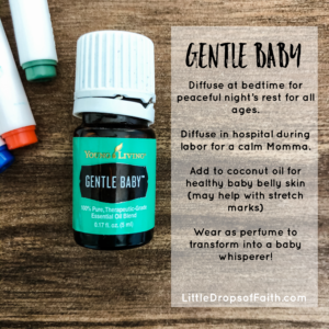 July's free oil with purchase at the 190 pv level is 5ml bottle of Gentle Baby